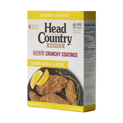 Head Country Air Fryer Crunchy Coating - Lemon Garlic & Herb | Tangy, Savory & Crunchy Coating | For Air Fryer or Oven Use | 8 oz.