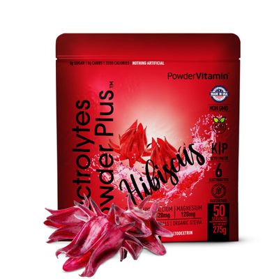 Electrolytes Powder Plus (50 Servings), 0 Calorie Keto, 0 Sugar, No Maltodextrin,1000mg Potassium,120mg Calcium,120mg Magnesium, Hydration Powder (50 Servings, Hibiscus)