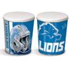 Colby Ridge 3 Way Football Popcorn Tin - White, Caramel, and Cheese Gourmet Craft Popped Gluten Free (3 Gallon - Lions) view 1