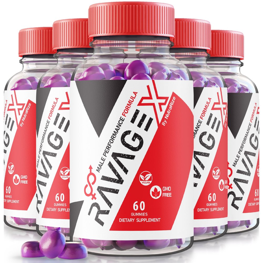 NutraRize (5 Pack) Ravage X Gummies, Ravage X, RavageX for Men, Premium Male Supplement to Support Health and Wellness, All Natural Performance Support Formula, Official Gomitas Reviews (300 Gummies)
