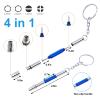 5 Pcs Mini Eyeglass Screwdriver, 4 in1 Watches Mini Precision, Stainless Steel Screwdriver Kit, Eyeglass Repair Set with Keychain,Stainless Steel Alloy Watchmaker Tool (5 colors) view 2