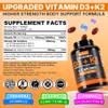 Vitamin D3 20,000 IU + K2 Vitamin (MK4 & MK7) 200mcg + Calcium Citrate, Optimal Vitamin D3 K2 Softgel - Strong Bone & Muscle, Calcium Absorption, Helping Vitamin D Deficiencies, Easy to Swallow, 1Pack view 3