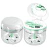 Aidarmoll Denture Bath CupRetainer Cleaner Case Box,Night Mouth Guard Case Holder,Storage Soak Container with Drain Tray for Travel Cleaning with Mirror and Brush view 1
