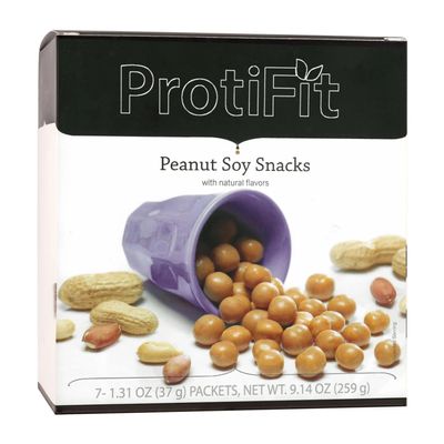 PROTIFIT - High Protein Soy Snack Puffs, 15g Protein, Low Calorie, Low Fat, Low Sugar, Low Carb, Ideal Protein Compatible, 7 Servings Per Box (Peanut)