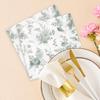 100Pcs Floral Luncheon Napkins Sage Green White Disposable Paper Napkins 6.5 Inch Spring Summer Flowers Hand Towel for Wedding Bridal Baby Shower Birthday Tableware Decorations view 3