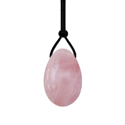KAKAYE Natural Rose Quartz Yoni Egg Jade Eggs Women Kegel Exerciser Tightening Ball Crystal Yoni Kegel Eggs(Egg-M-Drilled)