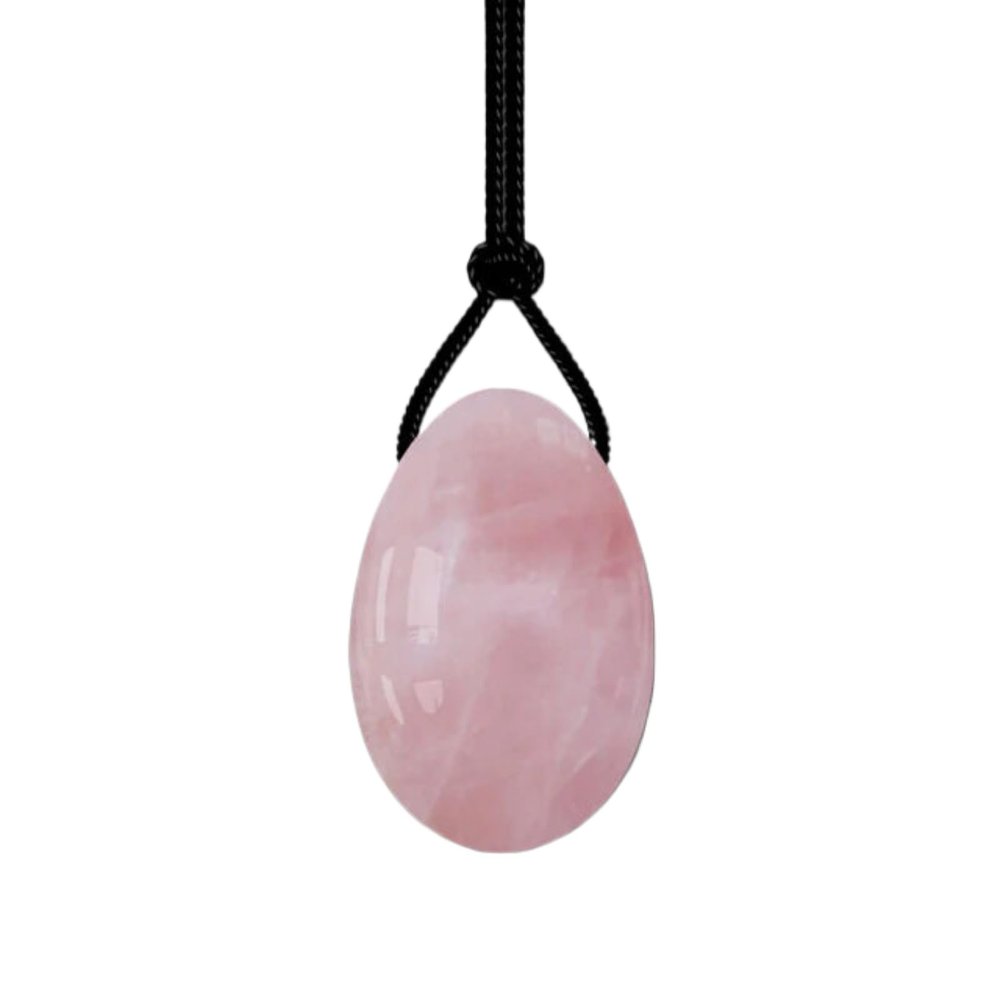 KAKAYE Natural Rose Quartz Yoni Egg Jade Eggs Women Kegel Exerciser Tightening Ball Crystal Yoni Kegel Eggs(Egg-M-Drilled)