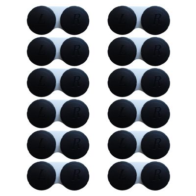 Erewa 12 Pack Contact lens case Contact Lens Holder Box Soak Storage Kit(Black)