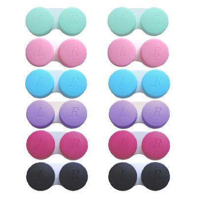 Erewa 12 Pack Contact lens case Contact Lens Holder Box Soak Storage Kit(Mixed Colors)