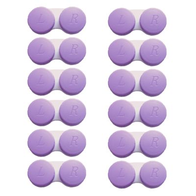Erewa 12 Pack Contact lens case Contact Lens Holder Box Soak Storage Kit(Purple)