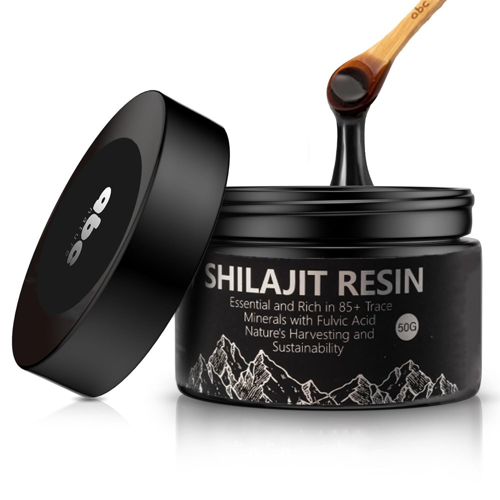 abc Nature Pure Himalayan Organic Shilajit Resin 600mg - Maximum Potency Shilajit for Men & Women with 85+Trace Minerals & Fulvic Acid Ashwagandha Root - Black Seed Oil for Immune System 50 g