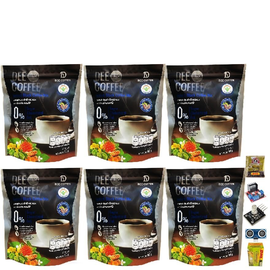 NineLife Basics 20 Sachets/Pack (100g) Dee Black Coffee 22 In 1 Instant Coffee Powder Roasted Spain Arabica Coffee Intense Set 6 By Beautygoodshop [Get Free For You Beauty Gifts], Large