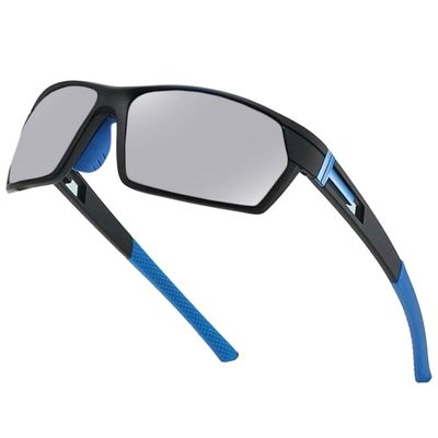 Wrap Around Photochromic full lens Reading Glasses for Mens Square safety Sports Transition Sunglasses Readers (BLUE, 0, x)