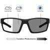 Wrap Around Photochromic full lens Reading Glasses for Mens Square safety Sports Transition Sunglasses Readers (BLUE, 0, x) view 3
