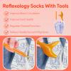 2 Pairs Acupressure Reflexology Socks with Trigger Point Massage Tool, Reflexology Foot Massage Socks for Women and Men, Foot Pain Relief Remedy for Foot Massage (Women) view 3