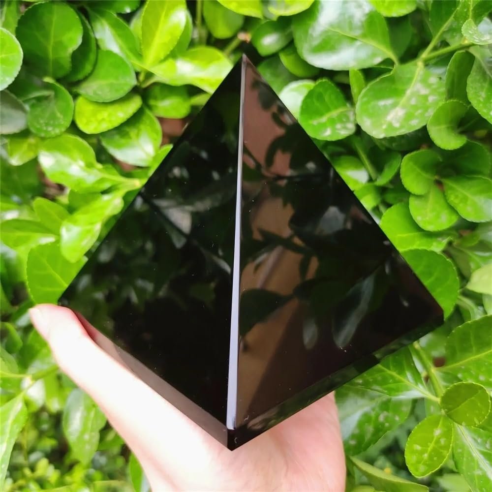 AtkitS Meditation Natural Black Tourmaline Stone Crystal Energy Chakra Pyramid (Size : 400-450g)