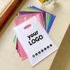 jfs 100pcs Customized Logo Mall Shopping Bags with Gift Bags Custom Reusable Merchandise Tote Bag Personalized Text Logo Plastic Packaging Bags (Blue,15x20cm) view 3