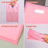 jfs 100pcs Customized Logo Mall Shopping Bags with Gift Bags Custom Reusable Merchandise Tote Bag Personalized Text Logo Plastic Packaging Bags (Pink,15x20cm) view 2