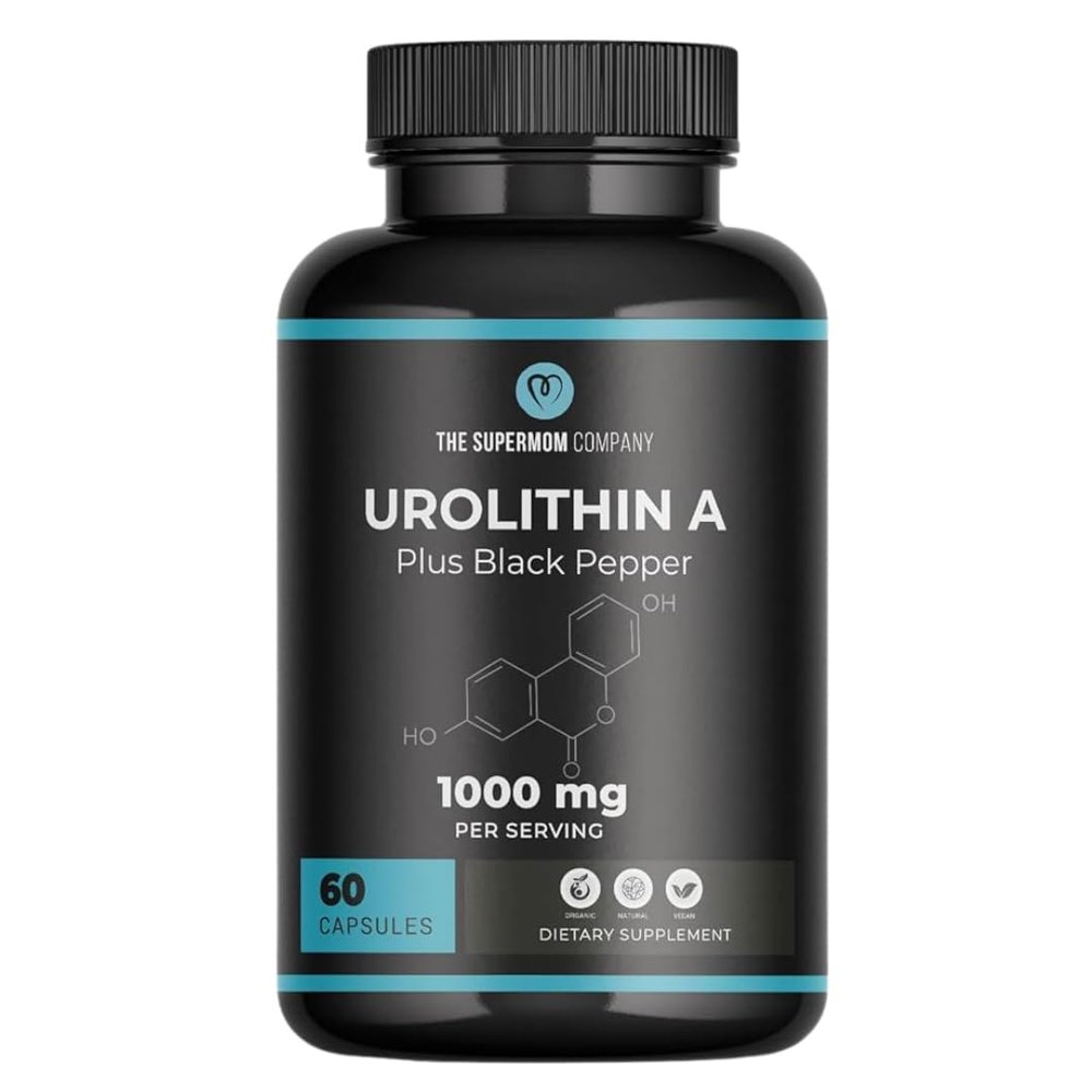 The Supermom Company Urolithin A Plus Black Pepper Dietary Supplement - 1000mg per Serving, 60 Vegetable Capsules