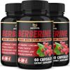(3 Packs) Berberine Supplement Plus Ceylon Cinnamon, Milk Thistle, Turmeric, Artichoke Leaf, Black Peppe - 6 Month Supply - 180 Capsules Total view 1