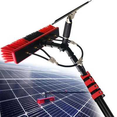 Water Fed Telescopic Brush,Window Cleaning with Squeegee,Solar Panel Cleaning Equipment,Extendable Cleaner Conservatory Roof,for Caravan,Deck,Trucks,36FT(10.8M)