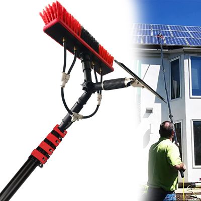12-36ft Water Fed Window Cleaning Conservatory Solar Panel Extension Extendable Extended Telescopic Brush Squeegee Equipment Hose Fed Kit,18FT(5.4M)