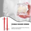 Healvian Denture Cleaning Brush Double Sided Toothbrush 4 Pack Compact Travel Oral Care for Partial Full Dentures 4.33In view 2