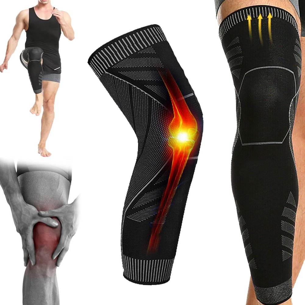 lbbcoolo Full Leg Compression - Knee Compression Sleeves, Compression Sleeves V2 For Knees And Legs, Anti Sliping Long Knee Support, Say Goodbye to Arthritis & Edema (1pcs, L)