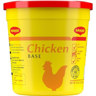 Chicken Base by Maggi, Stock and Bouillon, Gluten Free, No MSG, Bulk 1 lb. Container (Pack of 1)