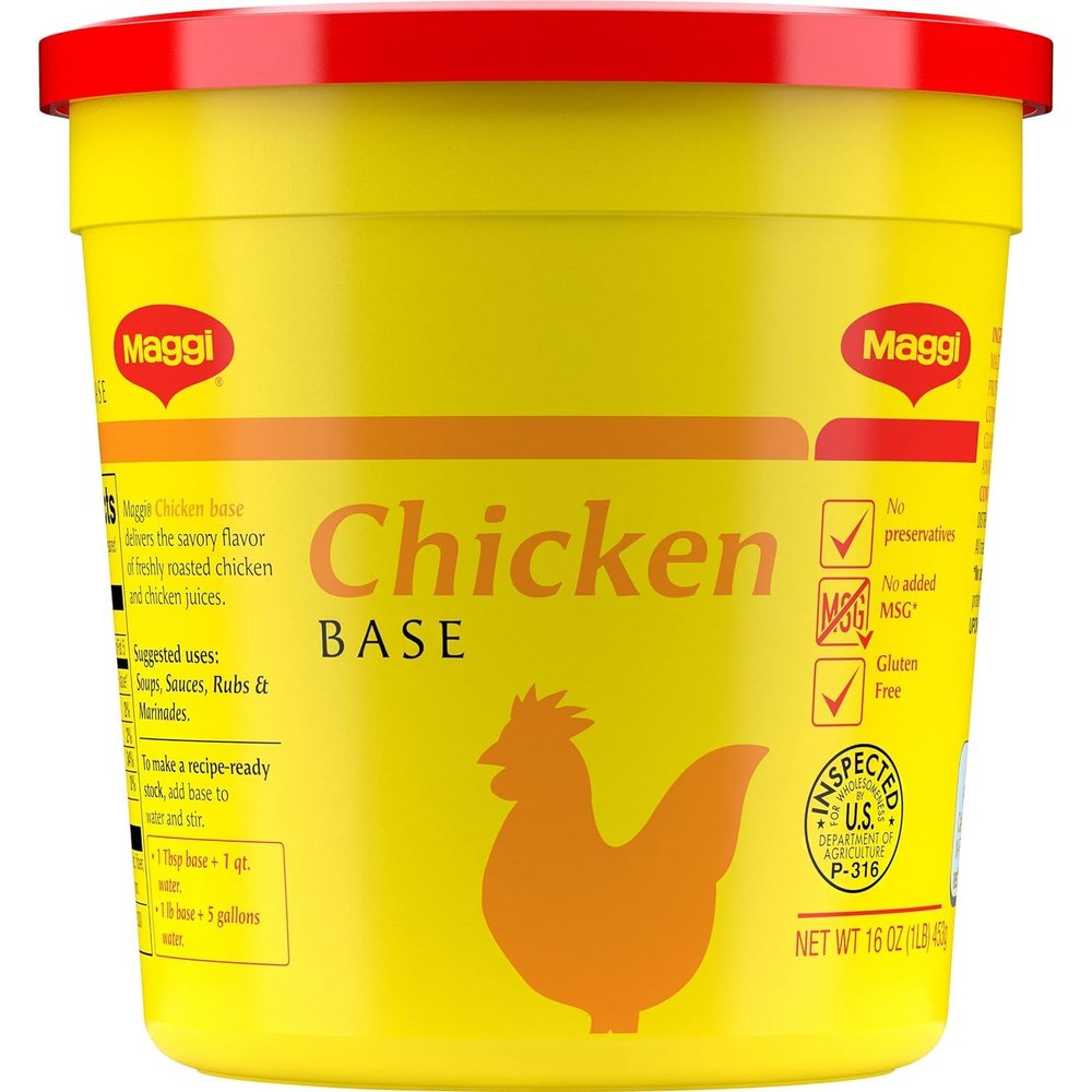 Chicken Base by Maggi, Stock and Bouillon, Gluten Free, No MSG, Bulk 1 lb. Container (Pack of 1)