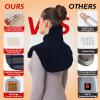 Ambershine 19''x24'' Weighted Neck & Shoulder Heating Pad, 2.5lbs with 12 Temperature Settings& 4 Auto-Off Timers, Pain Relief for Neck/Shoulder/Back, Christmas Gifts for Women Men Mom Dad(Navy Blue) view 2