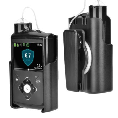 Ablefector Insulin Pump Holder, 360 Rotatable Pump Clip, Diabetic Pump Case for Tubing Management, Insulin Pump case for Carry-On, Compatible with Medtronic Minimed 630g 640g 670g 770g& 780g-Black