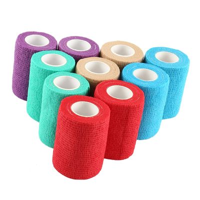 10Pcs Cohesive Bandage Self Adhesive Bandage Wrap Breathable Athletic Tape Wrist and Ankle Sprains Protection First Aid Tool for Stretch Athletic, Sports, Wrist, Ankle (2.95 inch)