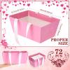 Glenmal 72 Pcs Baskets for Gifts Waterproof Empty Kraft Basket Bulk with Handles 9.8 x 6.5 x 4.3'' Gift Basket Empty to Fill for Wedding Party Christmas Valentines(Pink) view 2