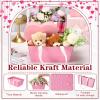 Glenmal 72 Pcs Baskets for Gifts Waterproof Empty Kraft Basket Bulk with Handles 9.8 x 6.5 x 4.3'' Gift Basket Empty to Fill for Wedding Party Christmas Valentines(Pink) view 3