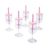 Fun Express Personalized Reusable Plastic Wine Glasses with Lids & Straws - 12 Pieces view 1
