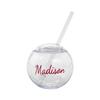 Fun Express Personalized Name Clear Round Reusable BPA-Free Plastic Cup with Lid & Straw, 15 oz view 1