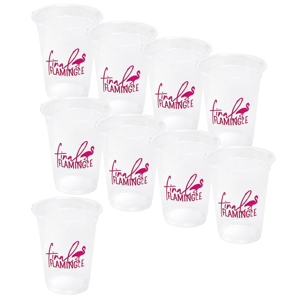 Fun Express Final Flamingle Bachelorette Party Disposable Plastic Cups, Mega Bulk 100 Pieces