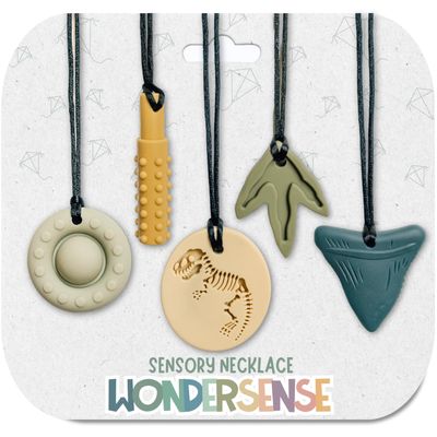 Chew Necklaces for Sensory Kids | Calm Colors 5PCS Chewy Necklace Sensory | Premium Silicone Chew Toys for Kid | Fidget Necklace for Aggressive Chewers Kids | Autism Products | Teething Toys