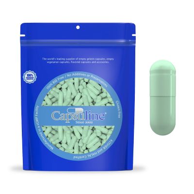 Capsuline Colored Size 00 Empty Vegan Capsules - 1000 Count - Empty Veggie Pill Capsules - DIY Vegetable Capsule Filling - Empty Caps - Kosher and Halal Certified - Non-GMO Certified (Sage Green)