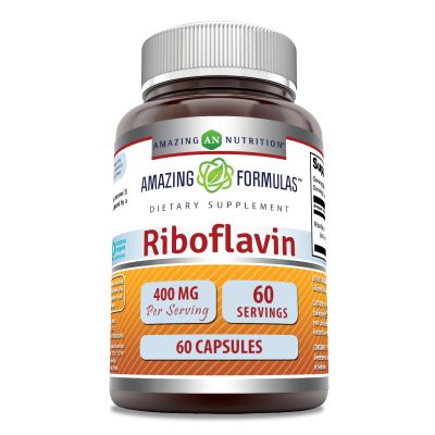 Amazing Formulas Riboflavin (Vitamin B2) Supplement | 400 Mg per Serving | 60 Capsules | Non-GMO | Gluten-Free | Made in USA