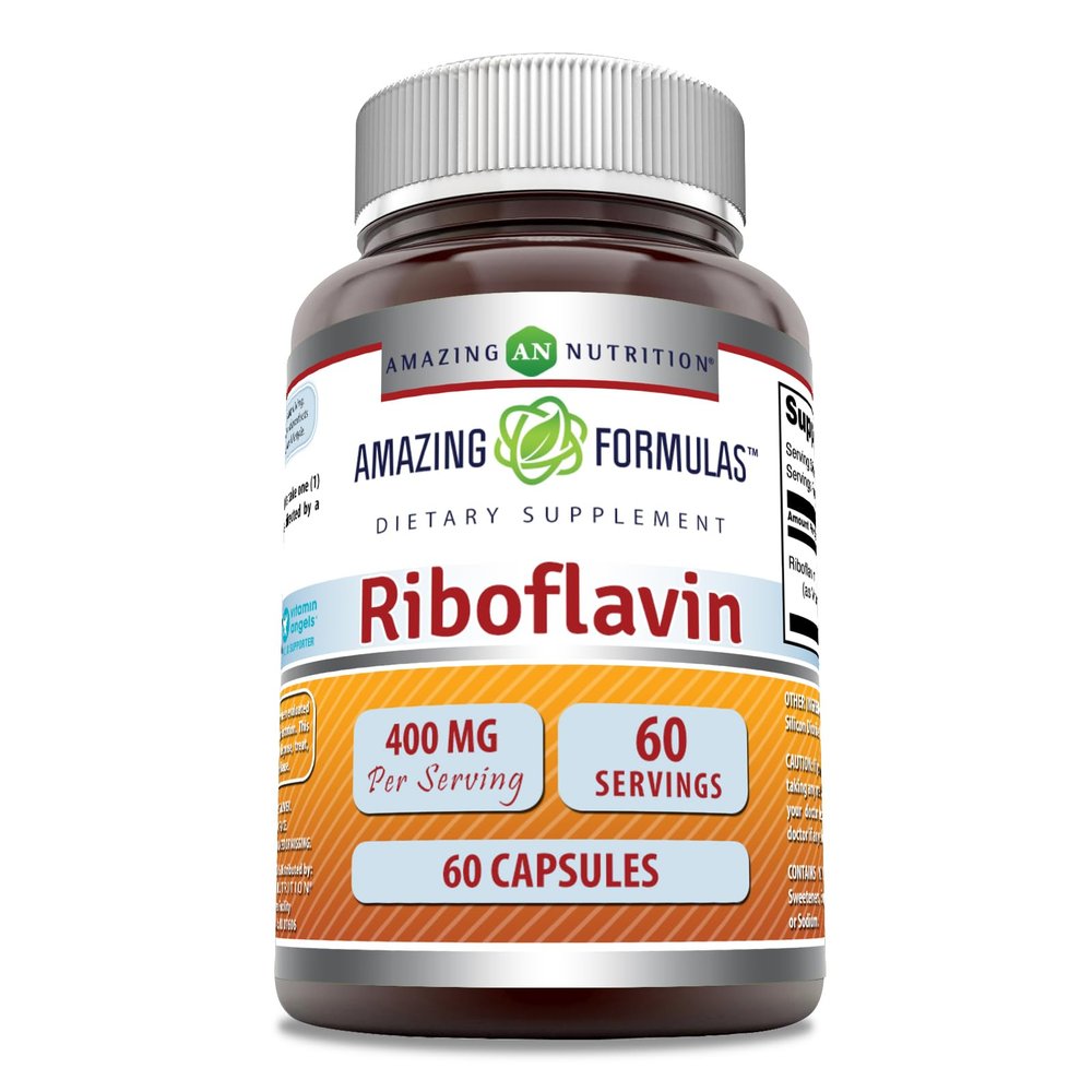 Amazing Formulas Riboflavin (Vitamin B2) Supplement | 400 Mg per Serving | 60 Capsules | Non-GMO | Gluten-Free | Made in USA