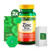 Zinc Dietary Supplement, 50 mg, 200 Count (2 Pack) Bundle with Exclusive Better Ligth&Spring Guide + Weekly Pill Organizer (4 Items) view 1