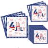 50 Pieces 4th of July Napkins 2 Ply Patriotic Disposable Cocktail Napkins Independence Day Towels Memorial Day Hand Paper for Home Kitchen Patriotic Happy 4th of July Party Supplies (White) view 1