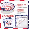 50 Pieces 4th of July Napkins 2 Ply Patriotic Disposable Cocktail Napkins Independence Day Towels Memorial Day Hand Paper for Home Kitchen Patriotic Happy 4th of July Party Supplies (White) view 2