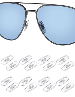 8 Pairs Replacement Nosepieces Nose Pads for Ray-Ban RB3604 RB3523 RB6336 RB7140 RB4071 RB3526 RB3538 RB3558 RB3660 RB8052 RB8054 Sunglass, Eyeglasses - Clear