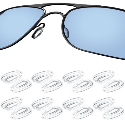 8 Pairs Replacement Nose Pads Nosepiece for Oakley Feedback OO4079/Holbrook Metal OO4123/Blender OO4059/Caveat OO4054/Crosshair OO4060 OO6014 OO4069 Metal Eyeglasses/Sunglasses, Clear Soft Nose Guard