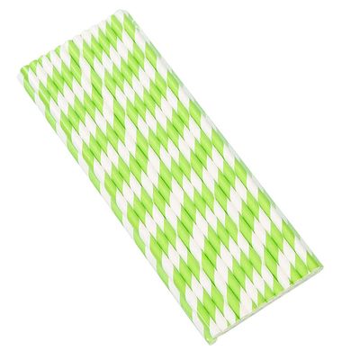 25 Stick Handmade Paper Straws Drinking Straw Dessert Decoration for Home Restaurant Birthday Wedding Party Holiday Celebrations(Green)