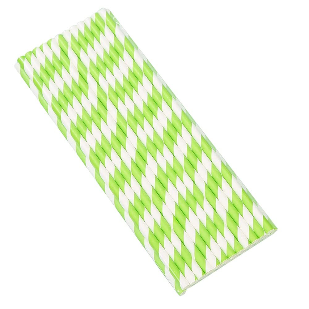 25 Stick Handmade Paper Straws Drinking Straw Dessert Decoration for Home Restaurant Birthday Wedding Party Holiday Celebrations(Green)