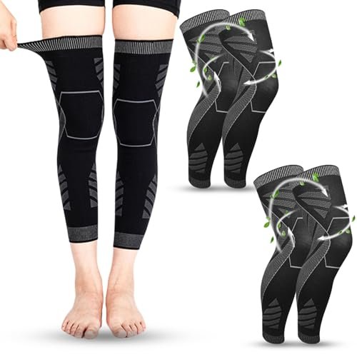 2024 New Full Leg Compression, Full Leg Compression V2, Compression Knee Sleeves (Medium,2Pairs)